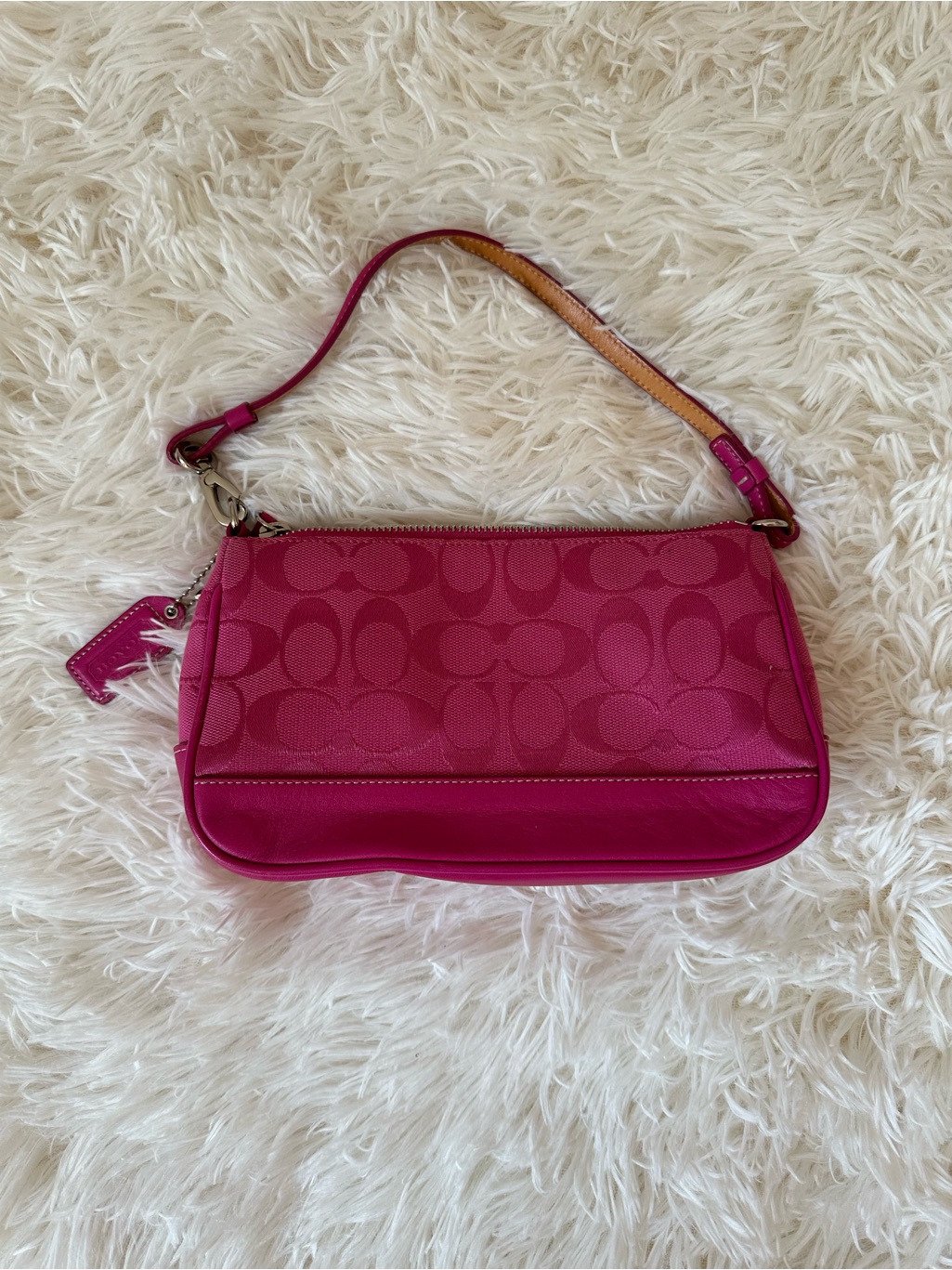 Coach Y2k Signature Small Shoulder Bag In Bright Pink